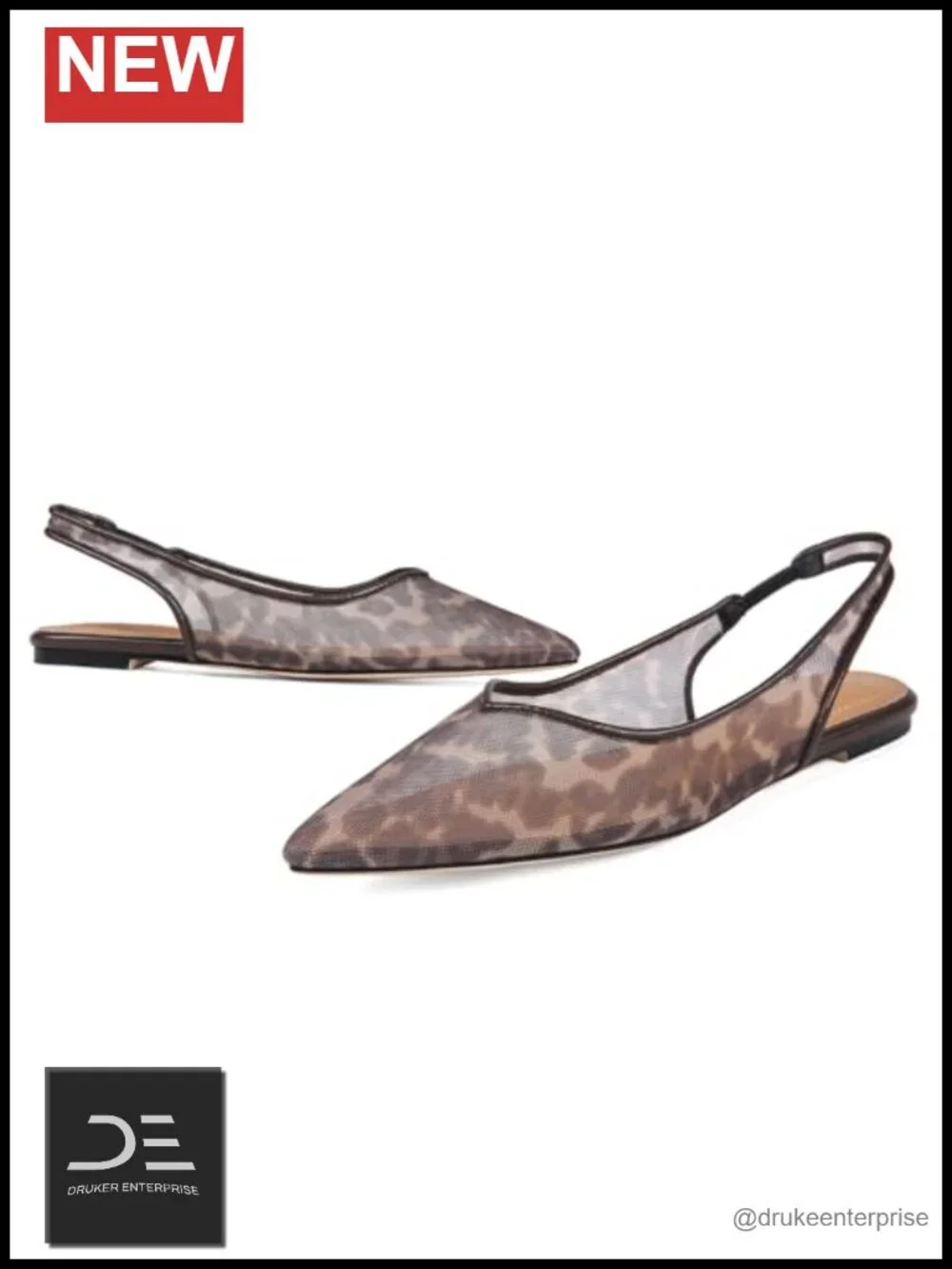 Mesh Slingback Ballet Flats Pointed Toe Slip On Low Heels Casual Work
